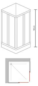 Box doccia quadrato scorrevole Aqva 80 x 80 cm, H 180 cm in acrilico, spessore 1.5 mm piumato bianco