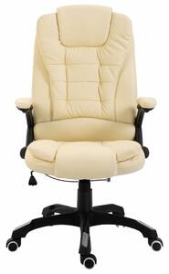 VidaXL Sedia da ufficio in Pelle finta crema