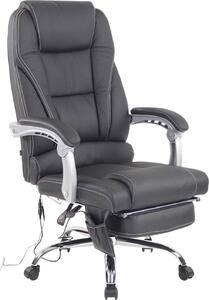 Sedia massaggiante ergonomica - sedia da ufficio - con funzione massaggio e poggiapiedi regolabile | Colore: nero