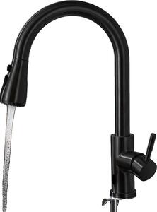 Rubinetto da cucina touchless, funzione estraibile, acciaio inox resistente, hwx-nero