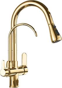 Rubinetto da cucina, doppia maniglia, acqua fredda e calda, Golden B
