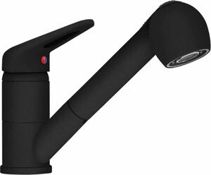 Franke Baterie - Miscelatore per lavello FC 9547.901, con doccia estraibile, nero opaco 115.0659.840