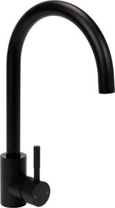 Rubinetto da cucina Steely, nero 26 cm, rubinetto acqua, rubinetto lavello, miscelatore