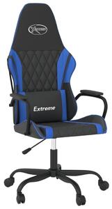 VidaXL Sedia da gioco con funzione massaggio in Pelle finta nera e blu