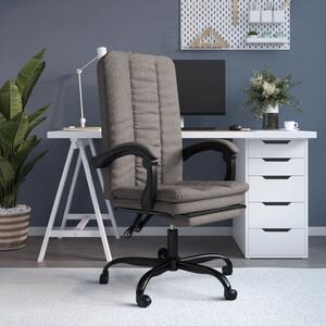 The Living Store Sedia da ufficio con funzione reclinabile Tessuto Taupe
