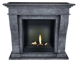 Caminetto a etanolo Xaralyn - Kreta BCL-SBU - pietra naturale nera - riscaldamento a 3 kW - caminetto da incasso incluso - caminetto decorativo