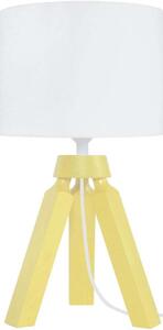 Lampade d’ufficio Tosel lampada da comodino tondo legno giallo e bianco