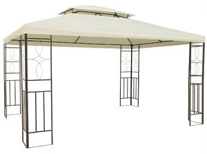 Gazebo da Giardino 300x400x270 cm Struttura in Metallo Telo Impermeabile Color Crema
