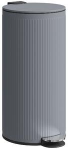 HOMCOM Bidone della Spazzatura 30 L con Coperchio Softclose e Pedale, Contenitore Interno in Metallo, Grigio, 36 x 30 x 60,5 cm | Aosom Italy