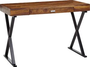 Scrivania 120x55x78 cm in legno massiccio di sheesham / metallo nero | Wohnling