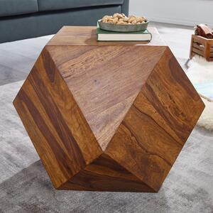 Tavolino 57 x 42,5 x 57 cm tavolino in legno massiccio sheesham moderno | Wohnling
