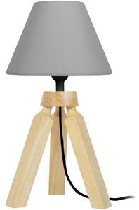Lampade d’ufficio Tosel lampada da comodino tondo legno naturale e grigio