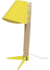 Lampade d’ufficio Tosel Lampada da scrivania tondo legno naturale e giallo