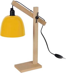 Lampade d’ufficio Tosel Lampada da scrivania tondo legno naturale e giallo