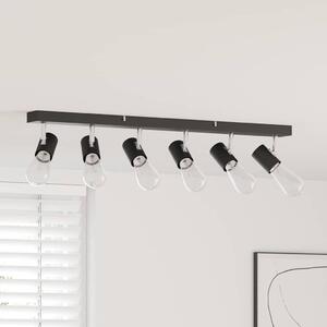 VidaXL Faretto da soffitto con faretti nero 73 x 6,5 x 11,5 cm metallo
