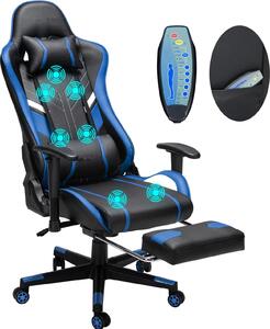 Sedia da ufficio, Design ergonomico, Altezza regolabile, Nero Blu