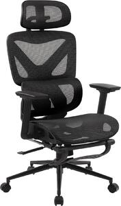Sedia da ufficio ergonomica, sedia da ufficio, traspirante e regolabile, alto comfort | colore: nero/nero