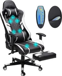 Sedia da ufficio, design ergonomico, regolabile in altezza, bianca e nera