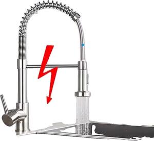 Miscelatore da cucina a bassa pressione, acciaio inox, funzione girevole a 360 gradi, nichel spazzolato DY B