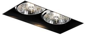 Faretto da incasso moderno nero GU10 AR70 trimless a 2 luci - Oneon