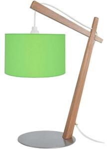 Lampade d’ufficio Tosel lampada da comodino tondo legno naturale e verde