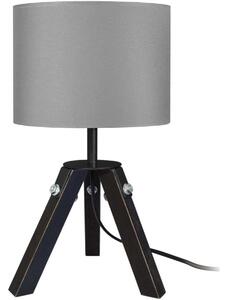 Lampade d’ufficio Tosel lampada da comodino tondo legno nero e grigio