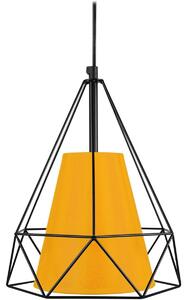 Lampadari, sospensioni e plafoniere Tosel Lampada a sospensione tondo metallo nero e giallo