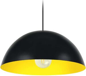 Lampadari, sospensioni e plafoniere Tosel Lampada a sospensione tondo metallo nero e giallo