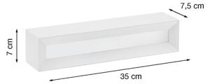 Applique moderno Hermione bianco, in gesso, 7 x 35 cm, 2 luci TECNICO
