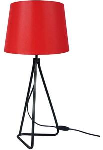 Lampade d’ufficio Tosel lampada da comodino tondo metallo nero e rosso