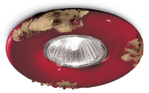 FerroLuce Faretto da incasso rotondo con struttura in ceramica in stile industrial Vintage Ceramica Bordeaux GU10 40W 1 Lampadina