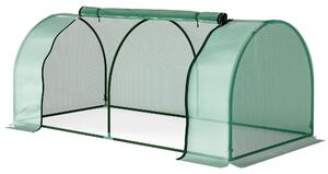 Outsunny Serra a Tunnel da giardino in Acciaio con Copertura copertura in plastica, 200x100x80 cm, Verde | Aosom Italy