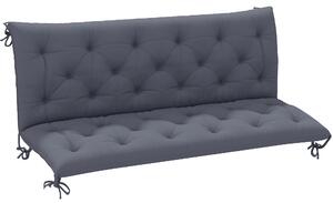 Outsunny Cuscino da Giardino in Stile Capitonné con 6 Lacci, in Cotone e Poliestere, 150x98x8 cm, Grigio Scuro | Aosom Italy