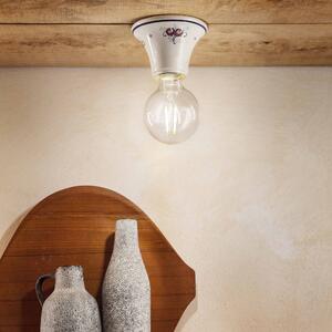 FerroLuce Lampada da soffitto dalle linee rustiche in ceramica decorata a mano Trieste Ceramica E27 77W 1 Lampadina Lampade da Soffitto Classiche,Lampade da Soffitto Rustiche Lampade da Soffitto per Bagno,Lampade da Soffitto per Ingresso