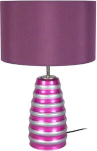Lampade d’ufficio Tosel lampada da comodino tondo vetro rosa e viola