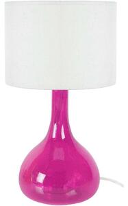 Lampade d’ufficio Tosel lampada da comodino tondo vetro rosa e bianco
