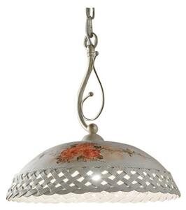 FerroLuce Lampada a sospensione piccola rustica con paralume in ceramica  decorata a mano Verona Ceramica,Metallo E27 60W 1 Lampadina Sospensioni  Classiche,Sospensioni Rustiche Sospensioni per Cucina