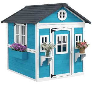 Outsunny Casetta per Bambini 3-8 Anni con Tetto Inclinabile, Vasi e Fioriere, in Legno di Abete, 114x126.4x135 cm | Aosom Italy