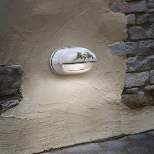 FerroLuce Applique a parete per esterno con paralume in ceramica decorata a mano Brindisi Alluminio,Ceramica,Vetro E27 42W 1 Lampadina Lampade da Parete Classiche,Lampade da Parete Rustiche Lampade da Parete per Esterno