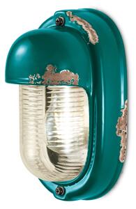 FerroLuce Applique da parete da esterni con diffusore in ceramica dal design industrial Vintage Alluminio,Ceramica Verde E27 46W 1 Lampadina Lampade da Parete Industrial,Lampade da Parete Moderne Lampade da Parete per Esterno