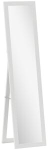 HOMCOM Specchio da terra, a figura intera con supporto, autoportante o da parete, 37 x 157 cm, Bianco | Aosom Italy