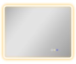 HOMCOM Specchio da bagno LED Bluetooth, con interruttore touch, luce regolabile, 3 colori, anti-appannamento, 70 x 90 cm, Argento | Aosom Italy