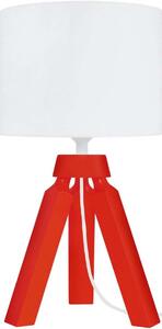 Lampade d’ufficio Tosel lampada da comodino tondo legno rosso e bianco