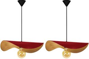 Lampadari, sospensioni e plafoniere Tosel Lampada a sospensione tondo metallo rosso e oro