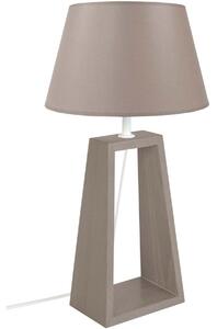 Lampade d’ufficio Tosel lampada da comodino tondo legno taupe