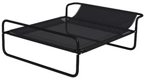 PawHut Lettino per Cani Rialzato con Poggiatesta Interno ed Esterno, 106x81x33 cm, Nero | Aosom Italy