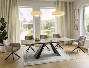 Tavolo SALVADORE Ceramic allungabile in ceramica Onice Oro e nero – 160-240×90 cm