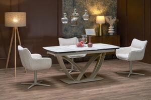 Tavolo Benjamin allungabile in ceramica effetto marmo beige e cashmere – 160-240×90 cm
