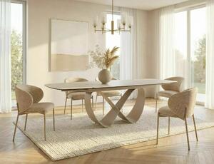 Tavolo INFINITY Ceramic allungabile in ceramica Travertino beige e cashmere – 160-236×95 cm