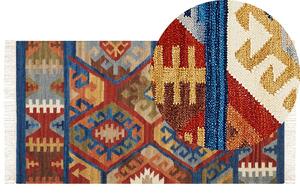 Tappeto di multicolore kilim fatto a mano 80 x 150 cm soggiorno camera da letto Beliani